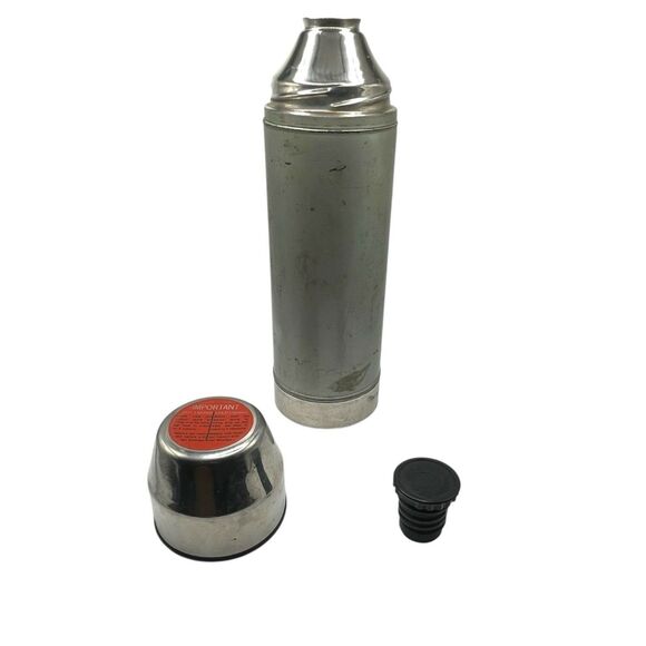 Vintage UNO-VAC 1 Qt Stainless Steel Vacuum Thermos Bottle USA - Picture 3 of 5